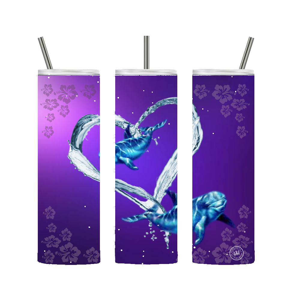 Ocean Vibes Dolphin Tumbler Purple 20 oz. - Loyalty Vibes