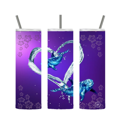 Ocean Vibes Dolphin Tumbler Purple 20 oz. - Loyalty Vibes