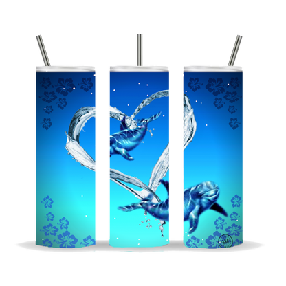 Ocean Vibes Dolphin Tumbler Blue 20 oz. - Loyalty Vibes