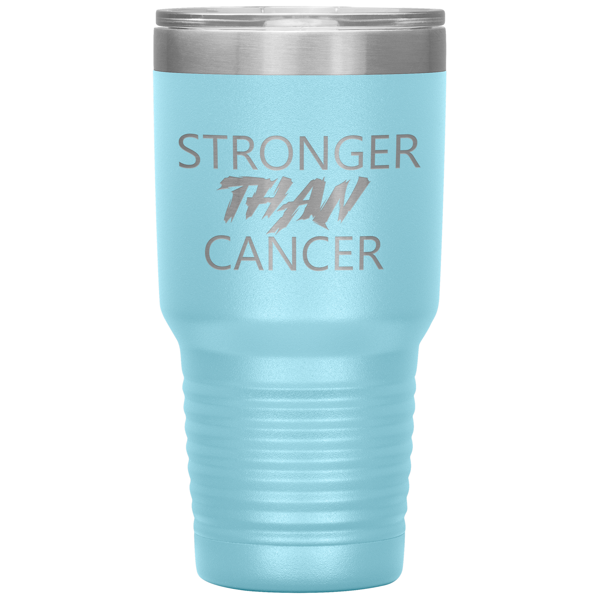 Stronger Than Cancer Ninja Tumbler Light Blue