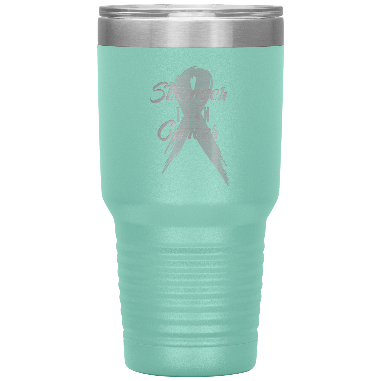 Stronger Than Cancer Tumbler Teal