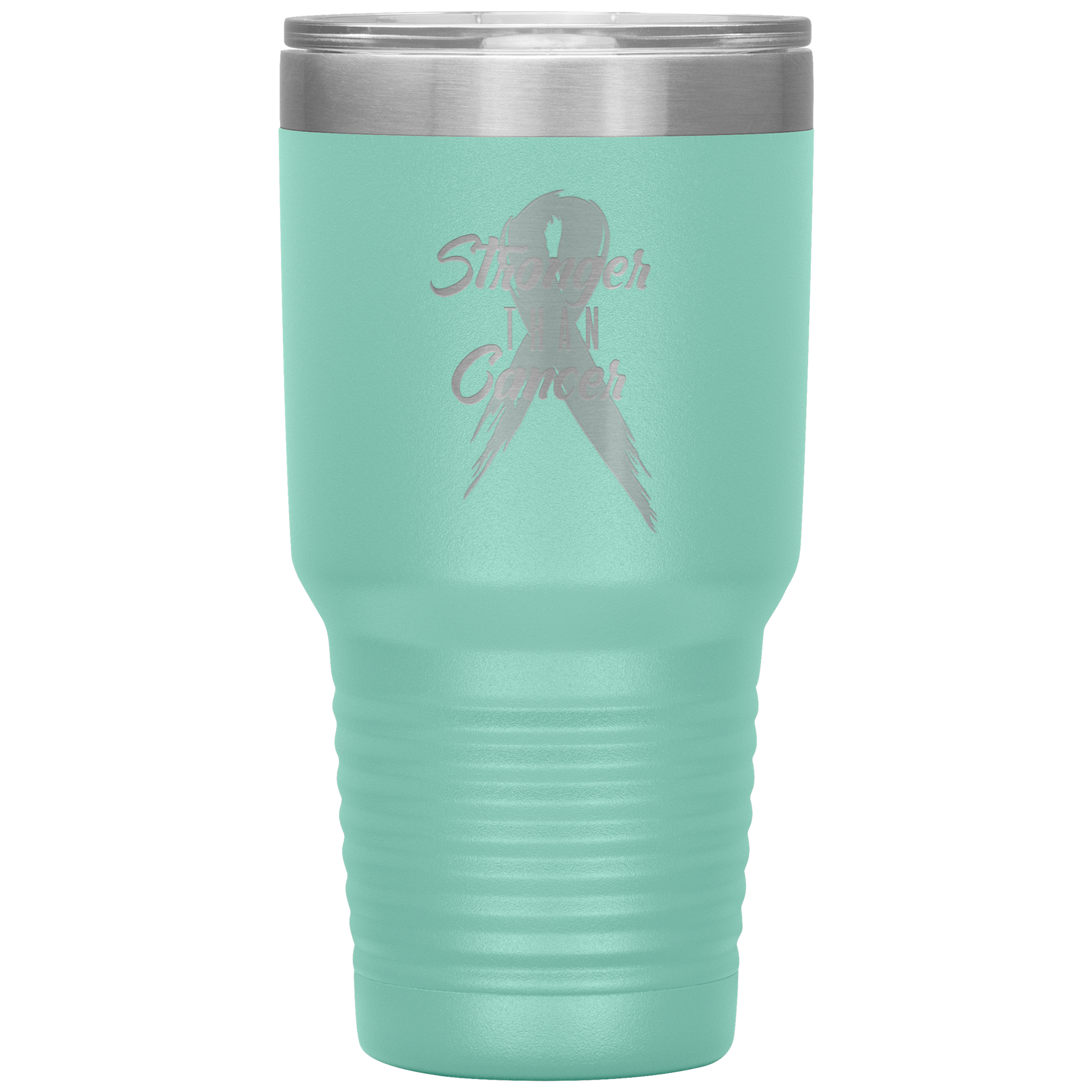 Stronger Than Cancer Tumbler Teal