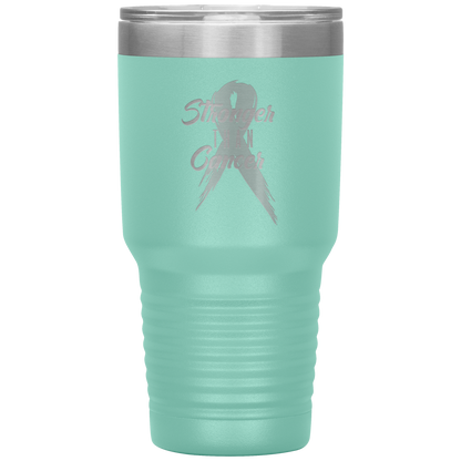 Stronger Than Cancer Tumbler Teal