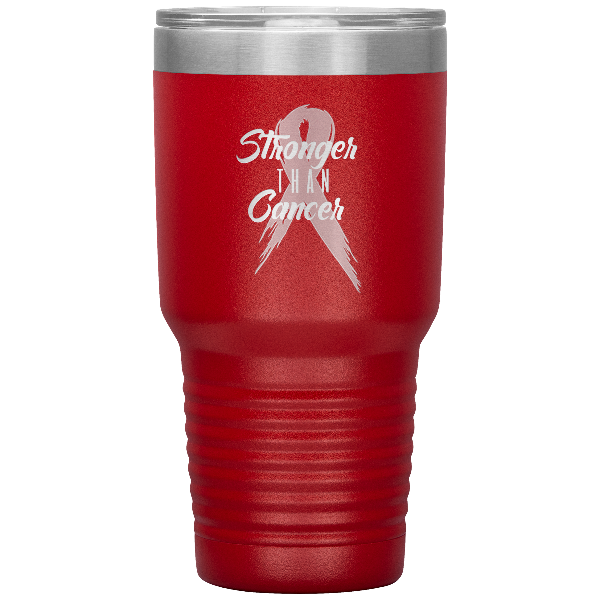 Stronger Than Cancer Tumbler Red