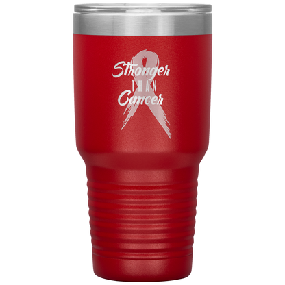 Stronger Than Cancer Tumbler Red