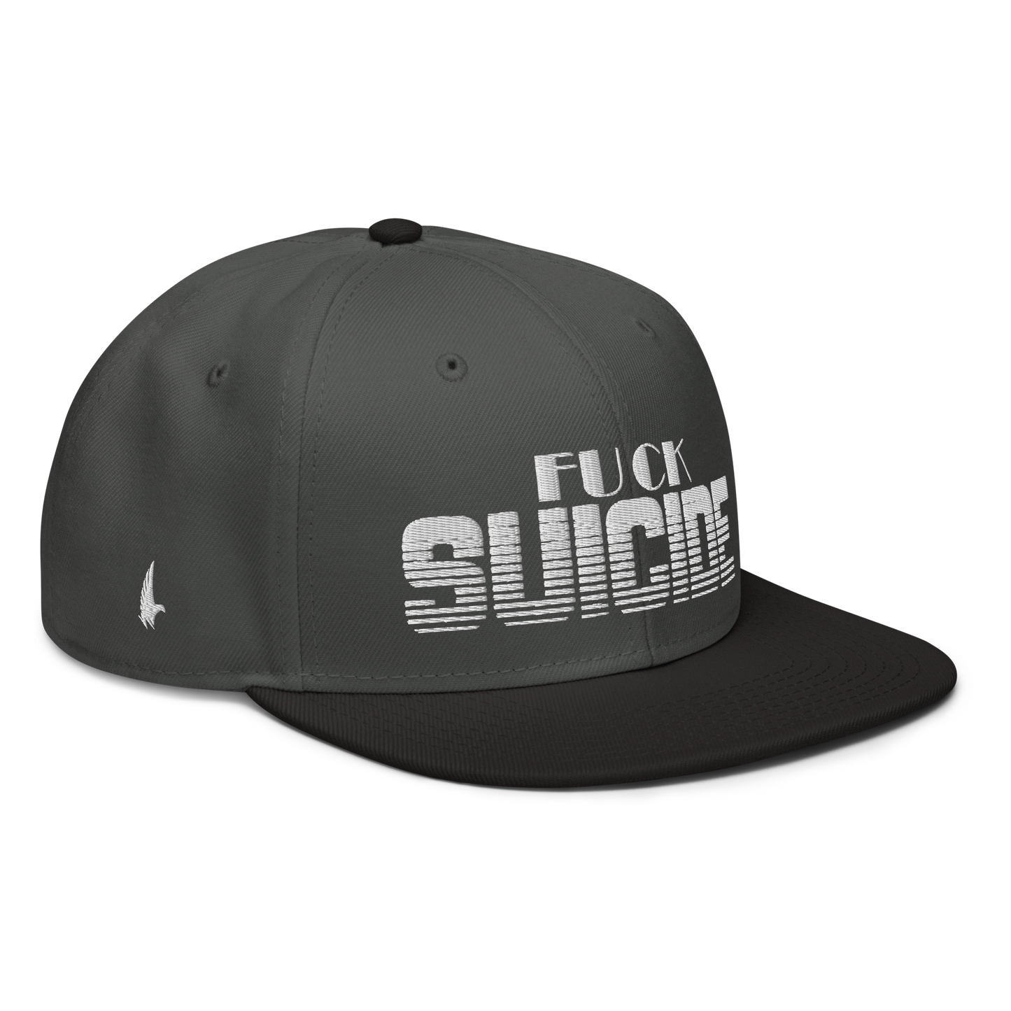 Loyalty Vibes Fk Suicide Snapback Hat Charcoal Grey White Black OS Loyalty Vibes