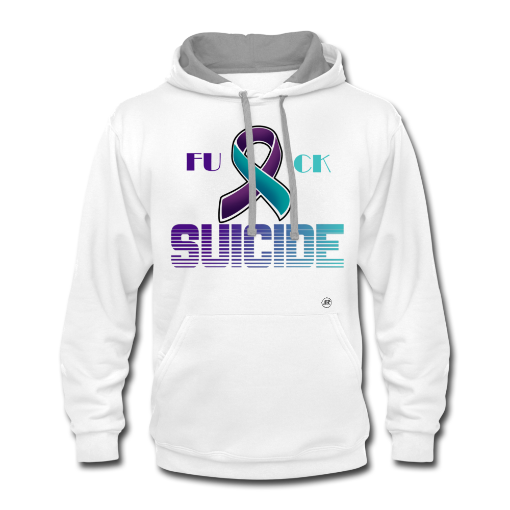 Fk Suicide Urban Hoodie white gray Loyalty Vibes