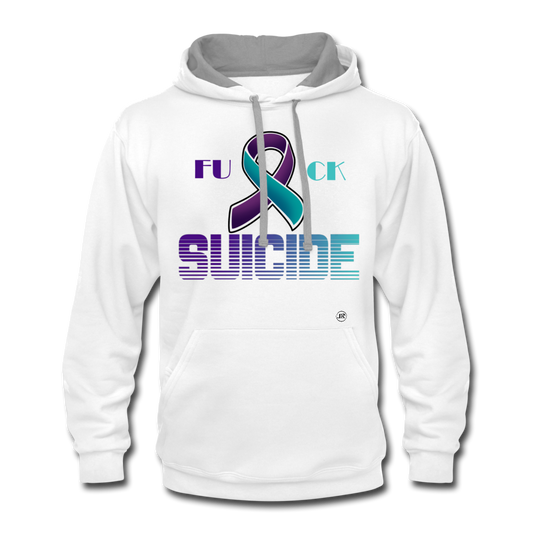 Fk Suicide Urban Hoodie white gray Loyalty Vibes