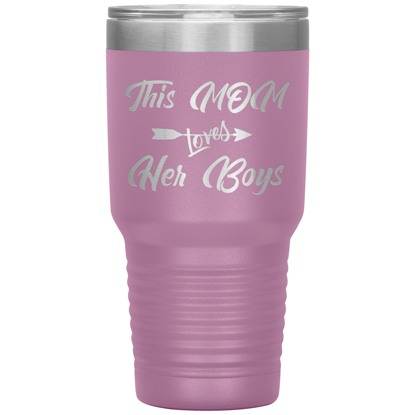 This Mom Loves Her Boys Tumbler Light Purple