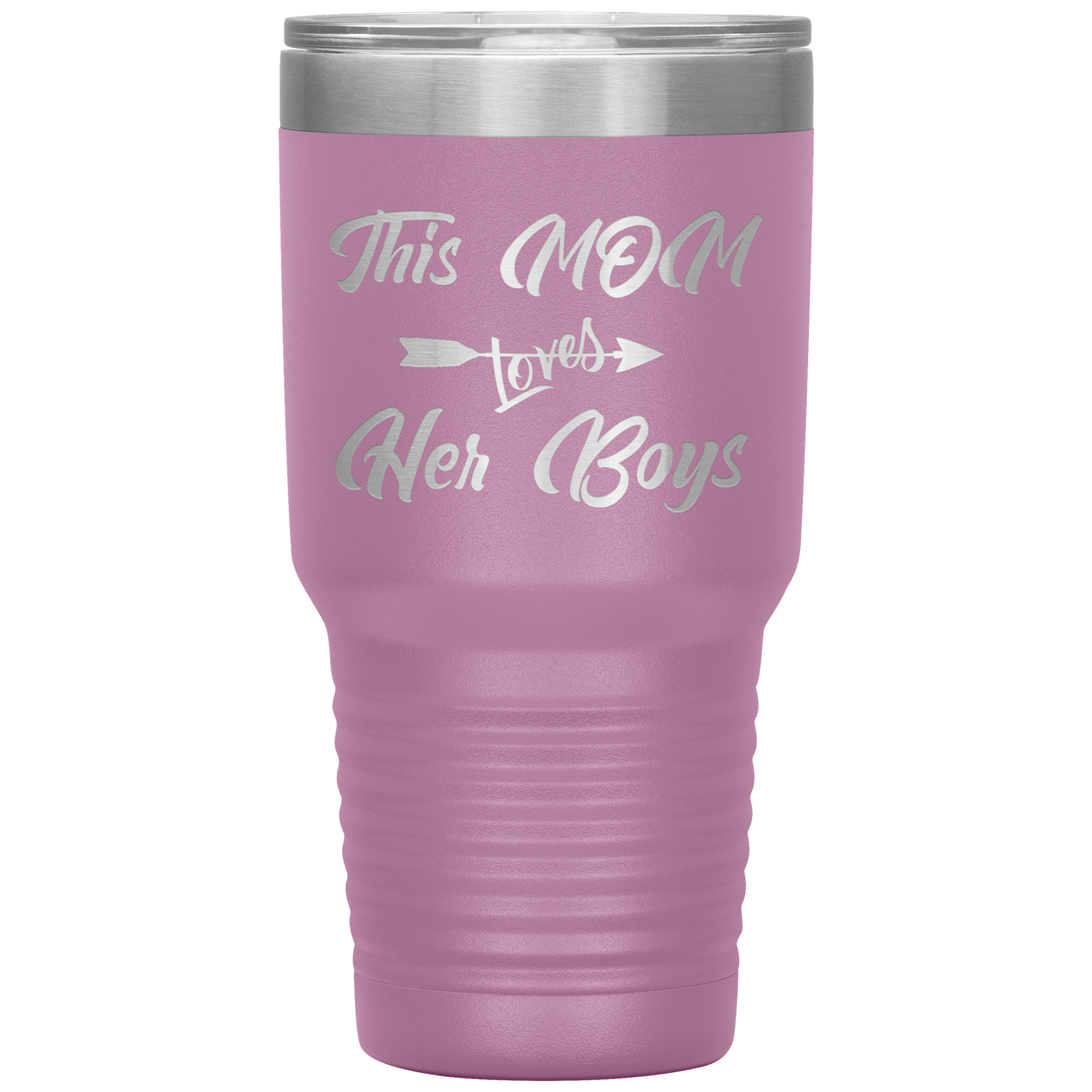 This Mom Loves Her Boys Tumbler Light Purple