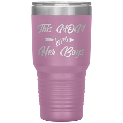 This Mom Loves Her Boys Tumbler Light Purple