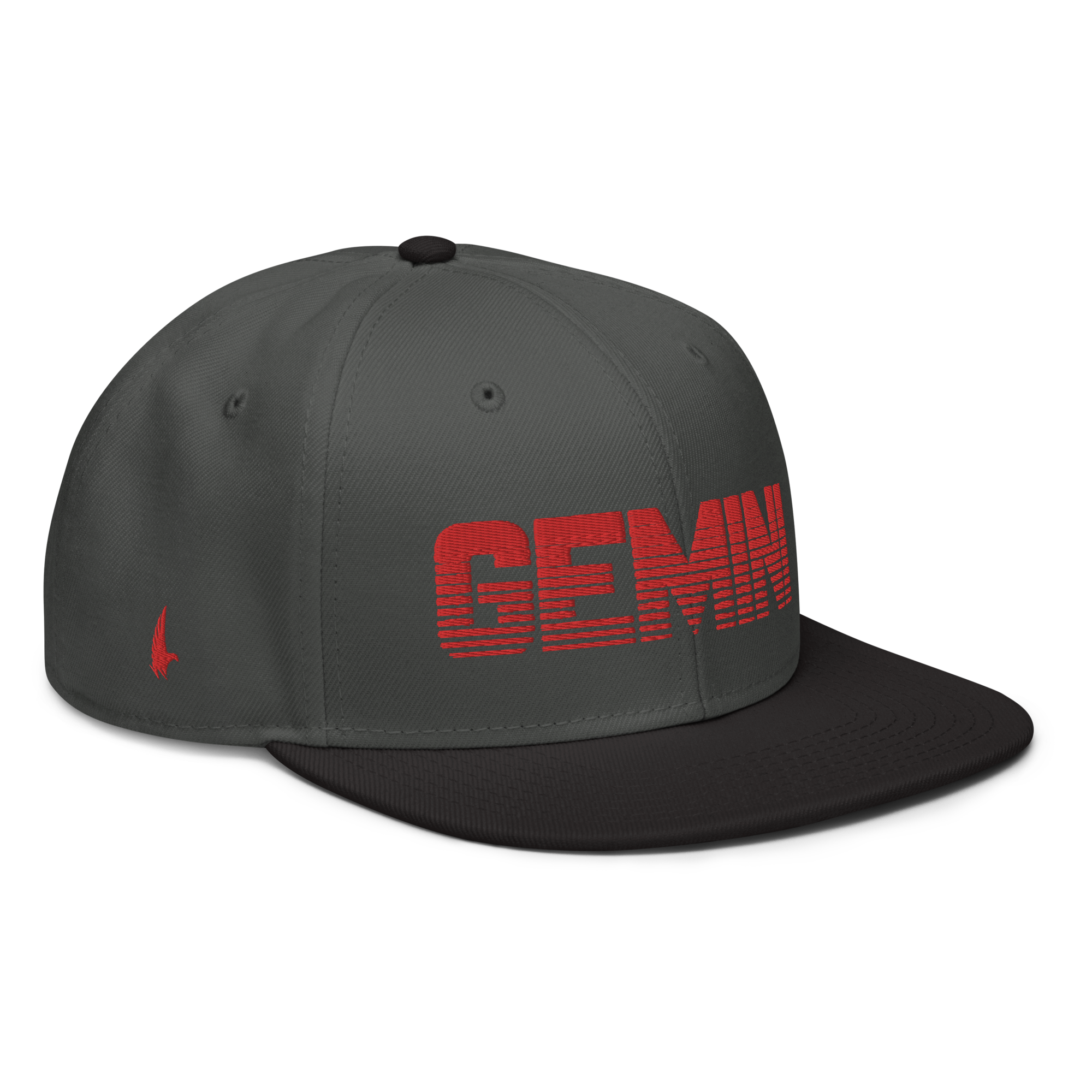 Gemini Snapback Hat - Charcoal Gray / Red - Loyalty Vibes