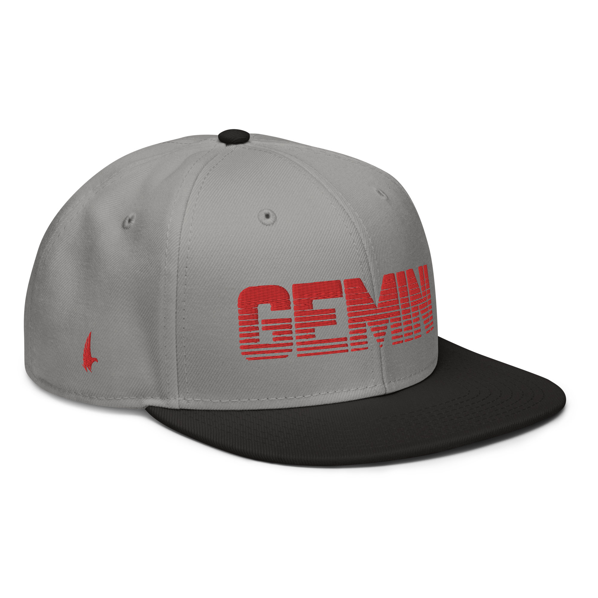 Gemini Snapback Hat - Gray / Red - Loyalty Vibes