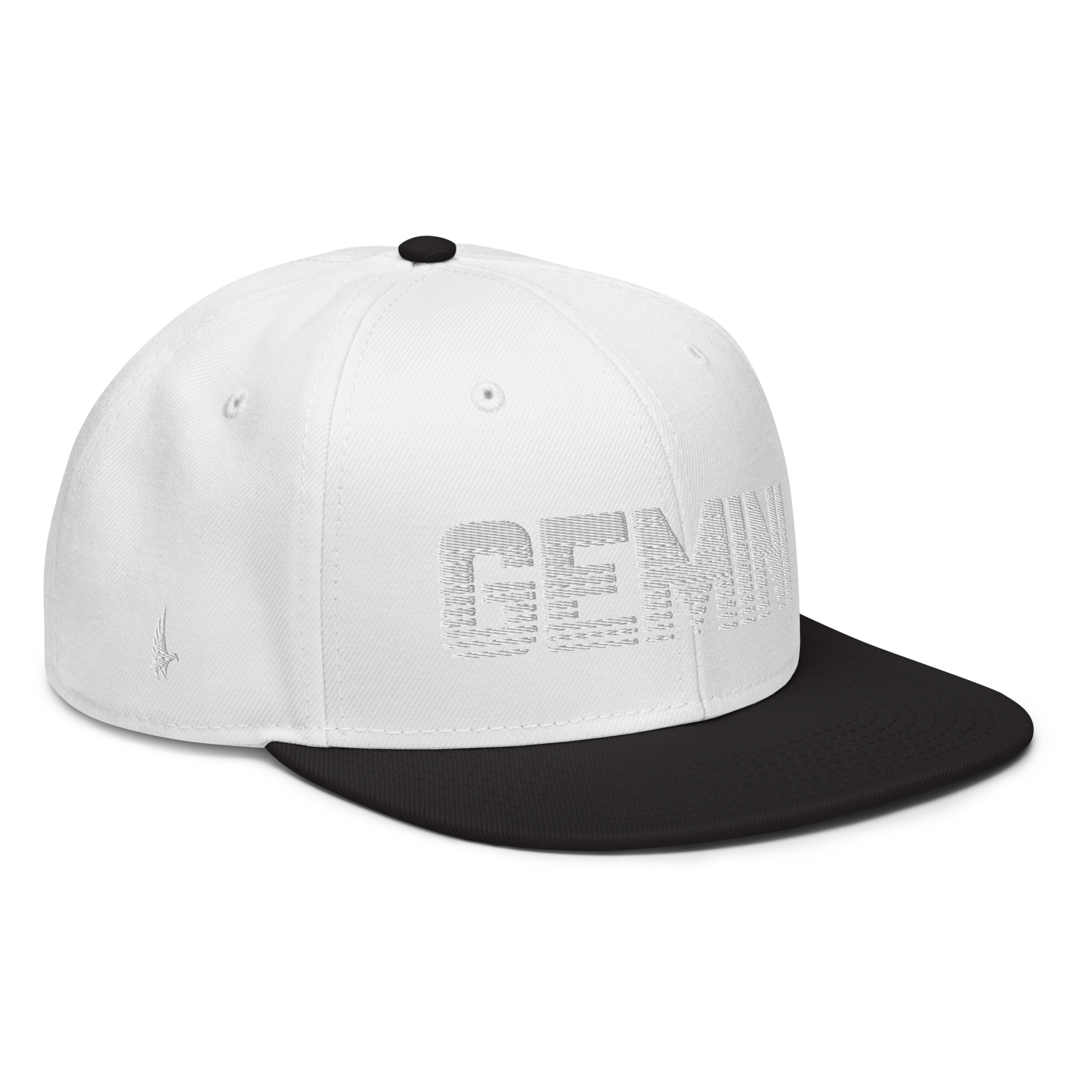 Gemini Snapback Hat - White / White / Black - Loyalty Vibes