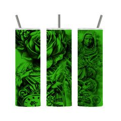 Mexican Prayers Tumbler 20 oz. Green Stainless Steel - Loyalty Vibes