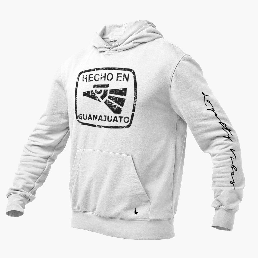 Hecho En Guanajuato Graphic Hoodie - White - Loyalty Vibes