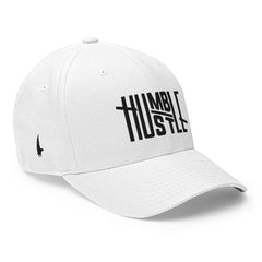 Humble Hustle Fitted Hat White Fitted - Loyalty Vibes