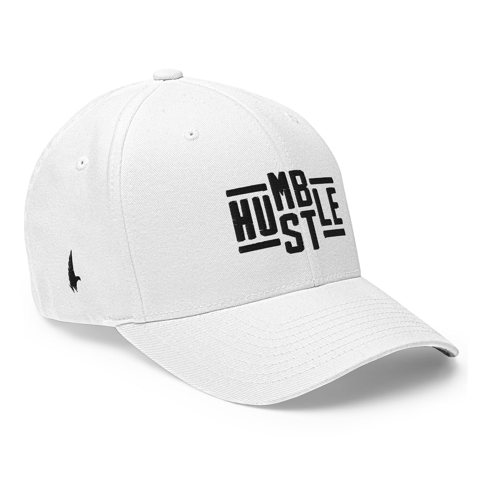 Hustle Fitted Hat White Fitted - Loyalty Vibes