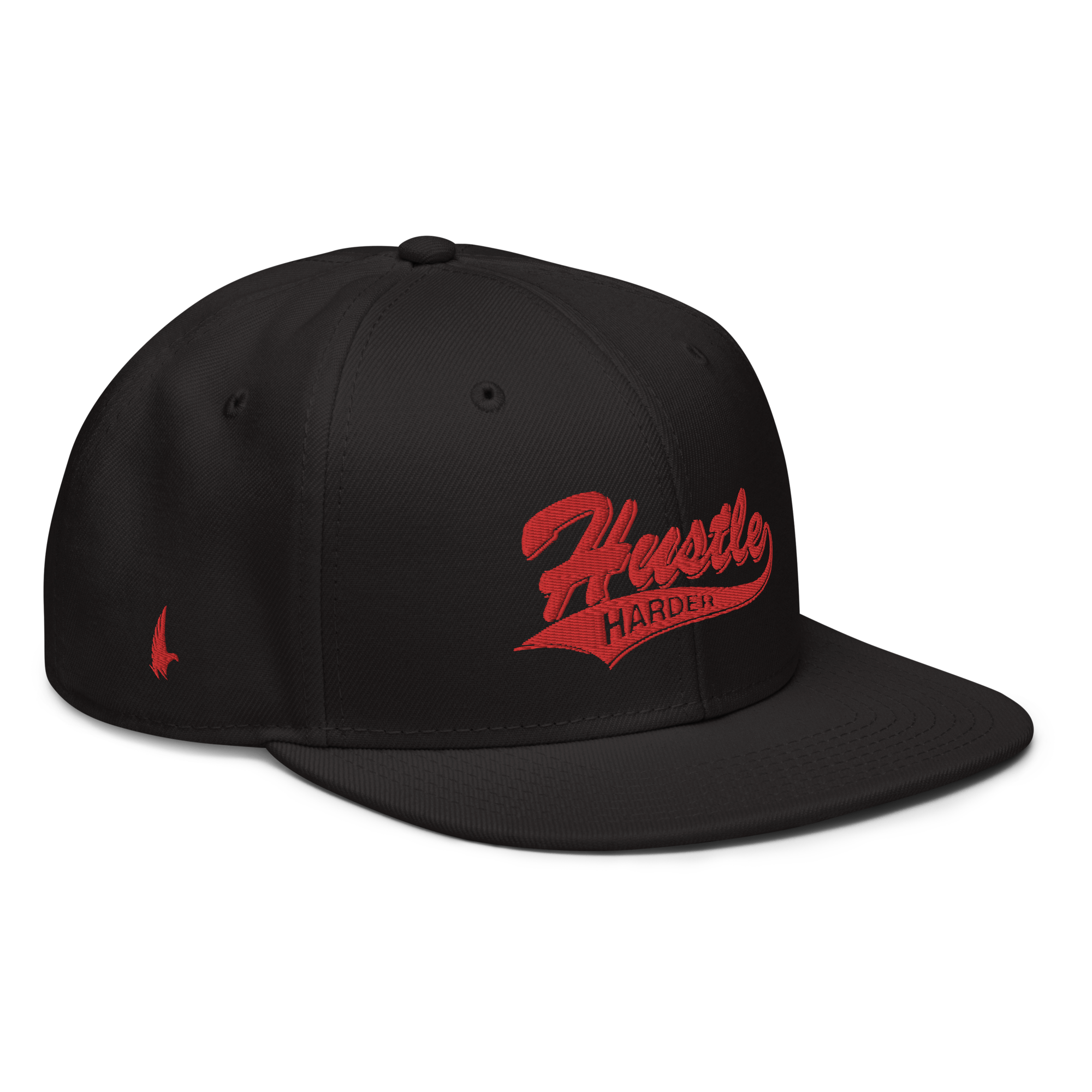 Hustle Harder Snapback Hat - Black / Red OS - Loyalty Vibes