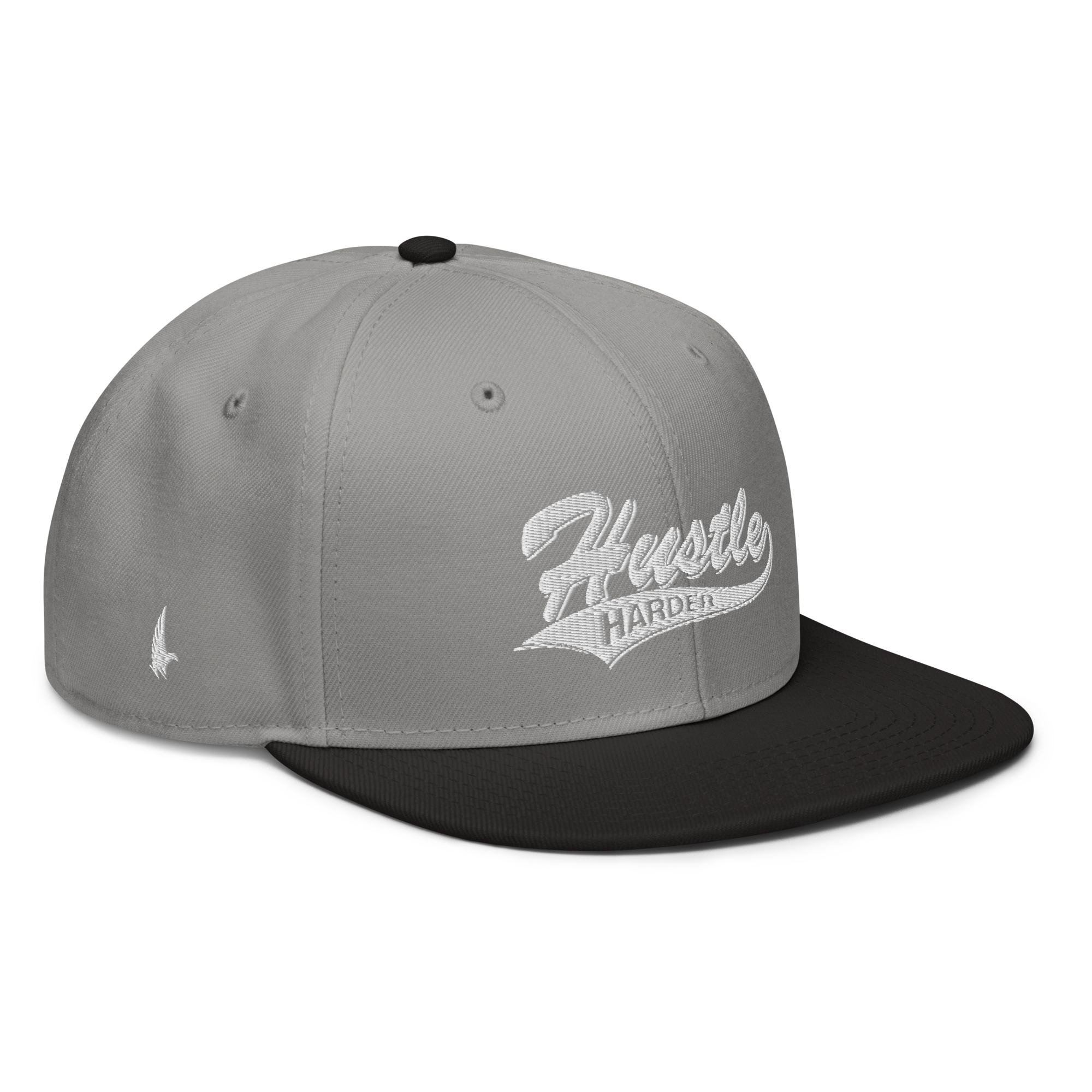 Hustle Harder Snapback Hat Gray / White OS - Loyalty Vibes