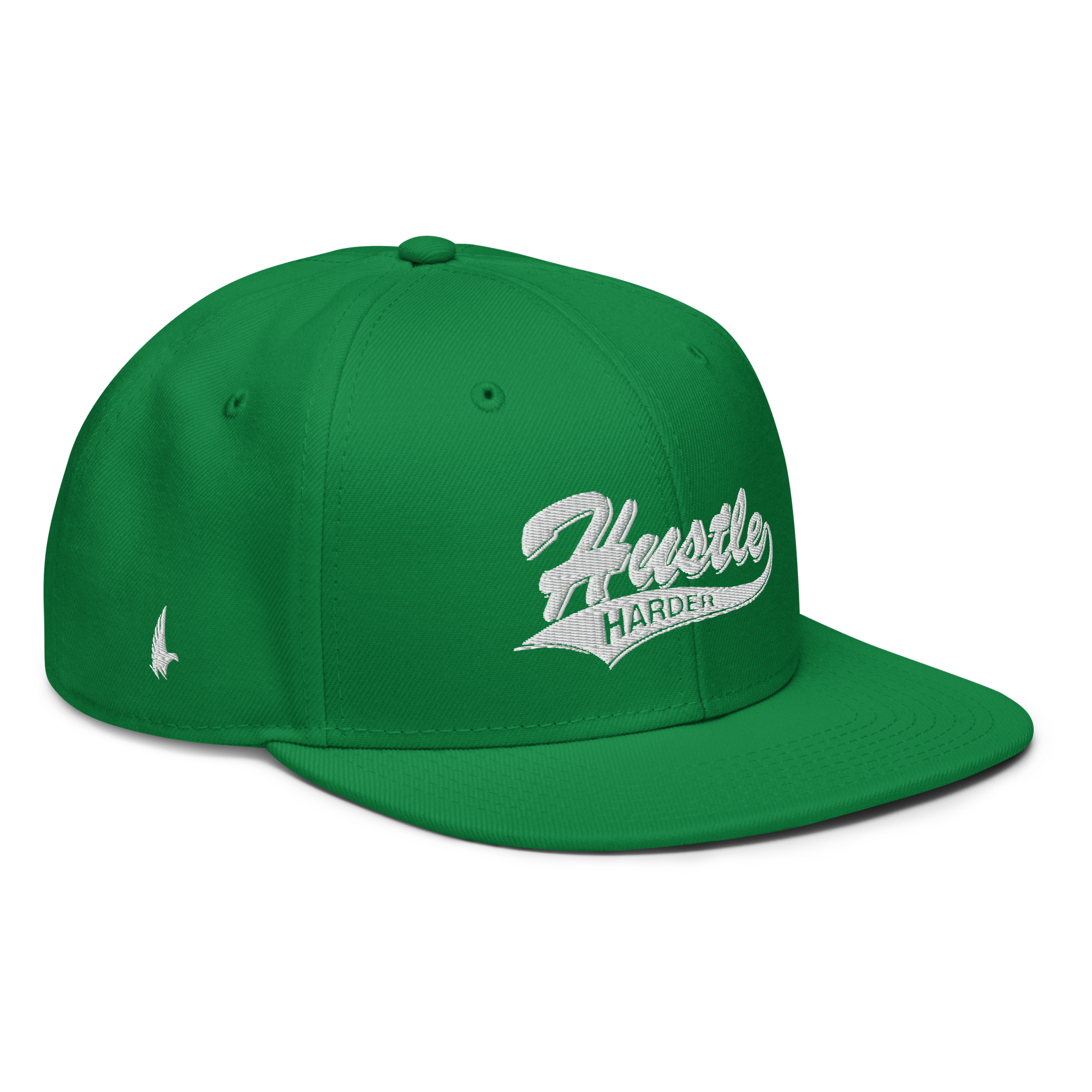Hustle Harder Snapback Hat Green / White OS - Loyalty Vibes