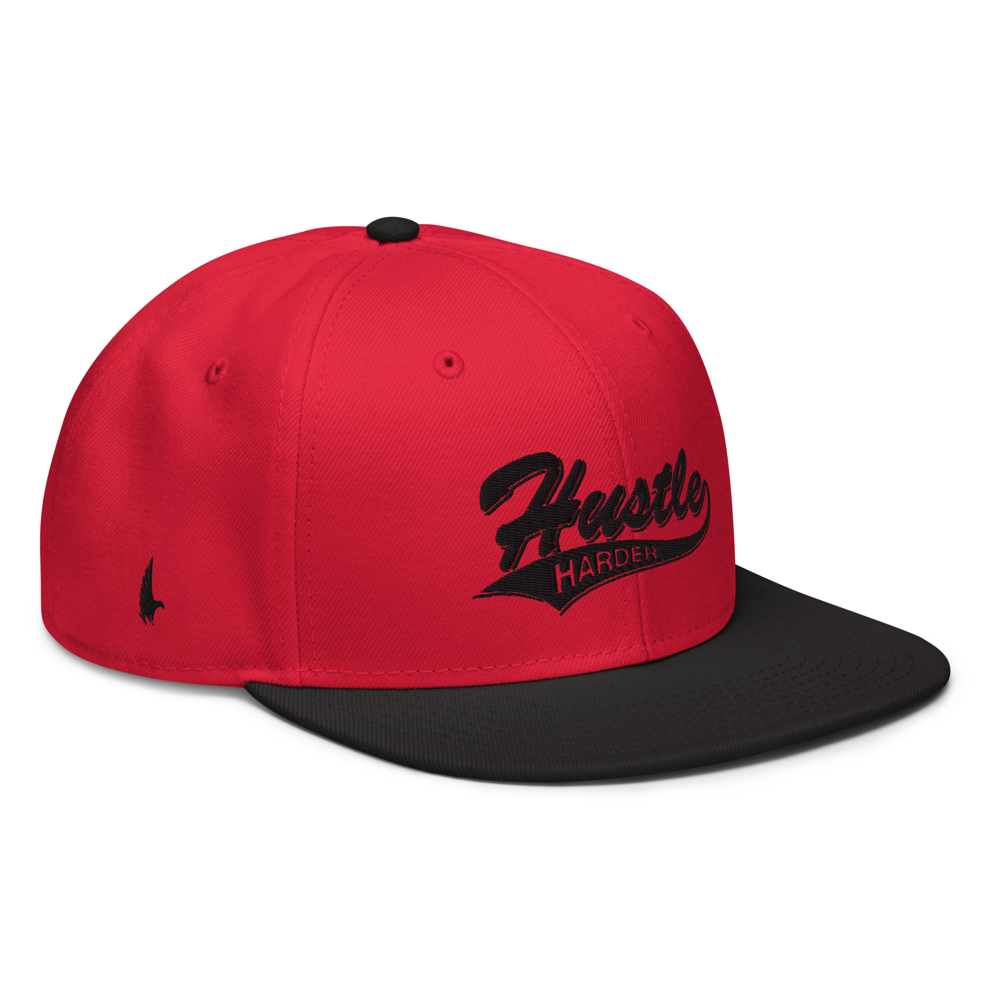 Hustle Harder Snapback Hat - Red / Black / Black OS - Loyalty Vibes
