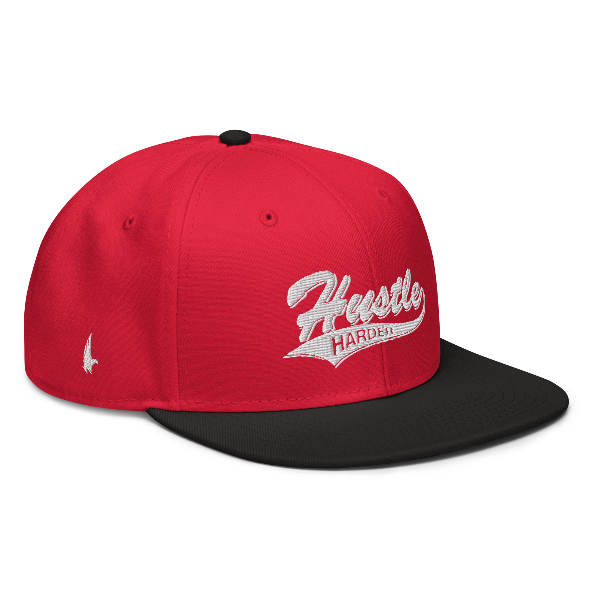 Hustle Harder Snapback Hat - Red / White / Black OS - Loyalty Vibes