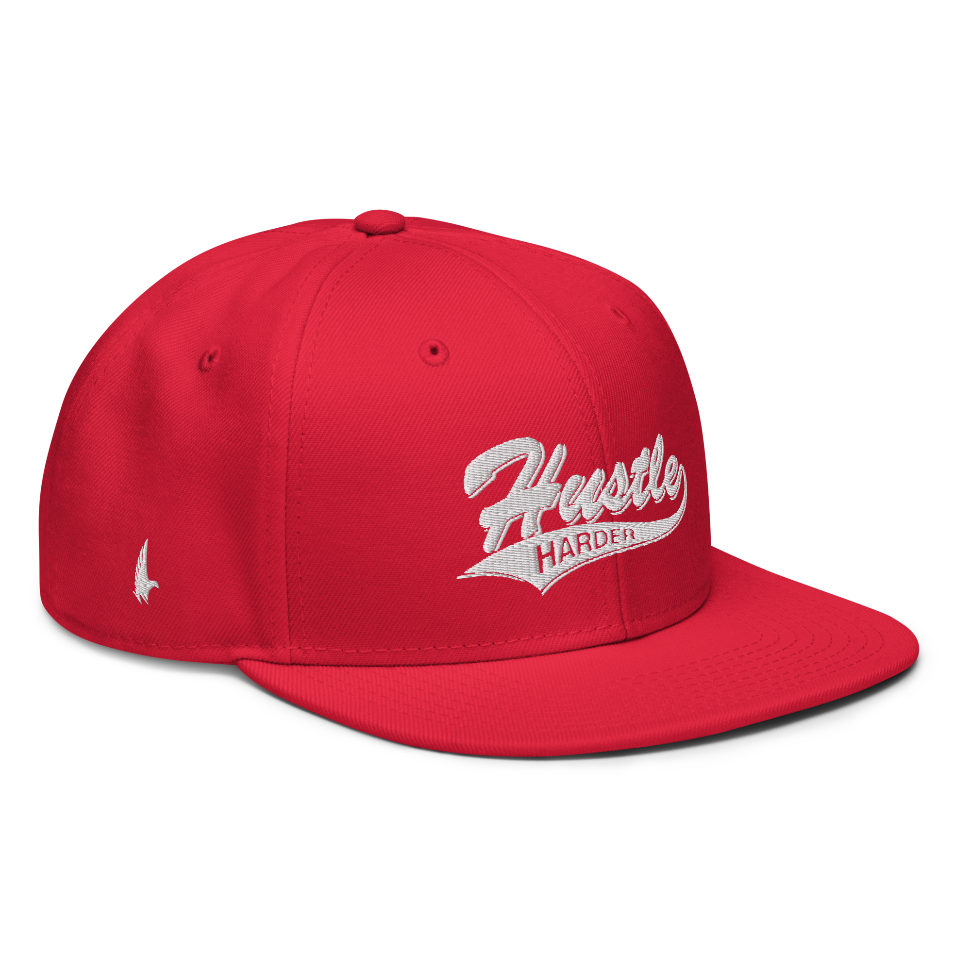 Hustle Harder Snapback Hat - Red / White OS - Loyalty Vibes