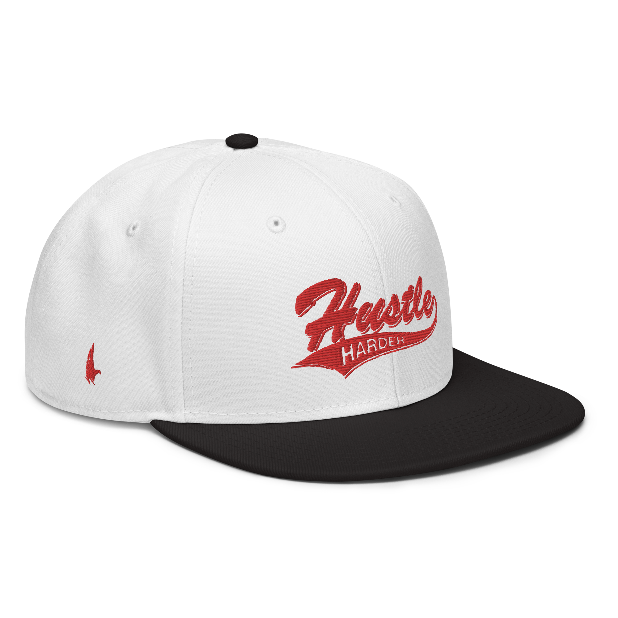 Hustle Harder Snapback Hat - White / Red / Black OS - Loyalty Vibes