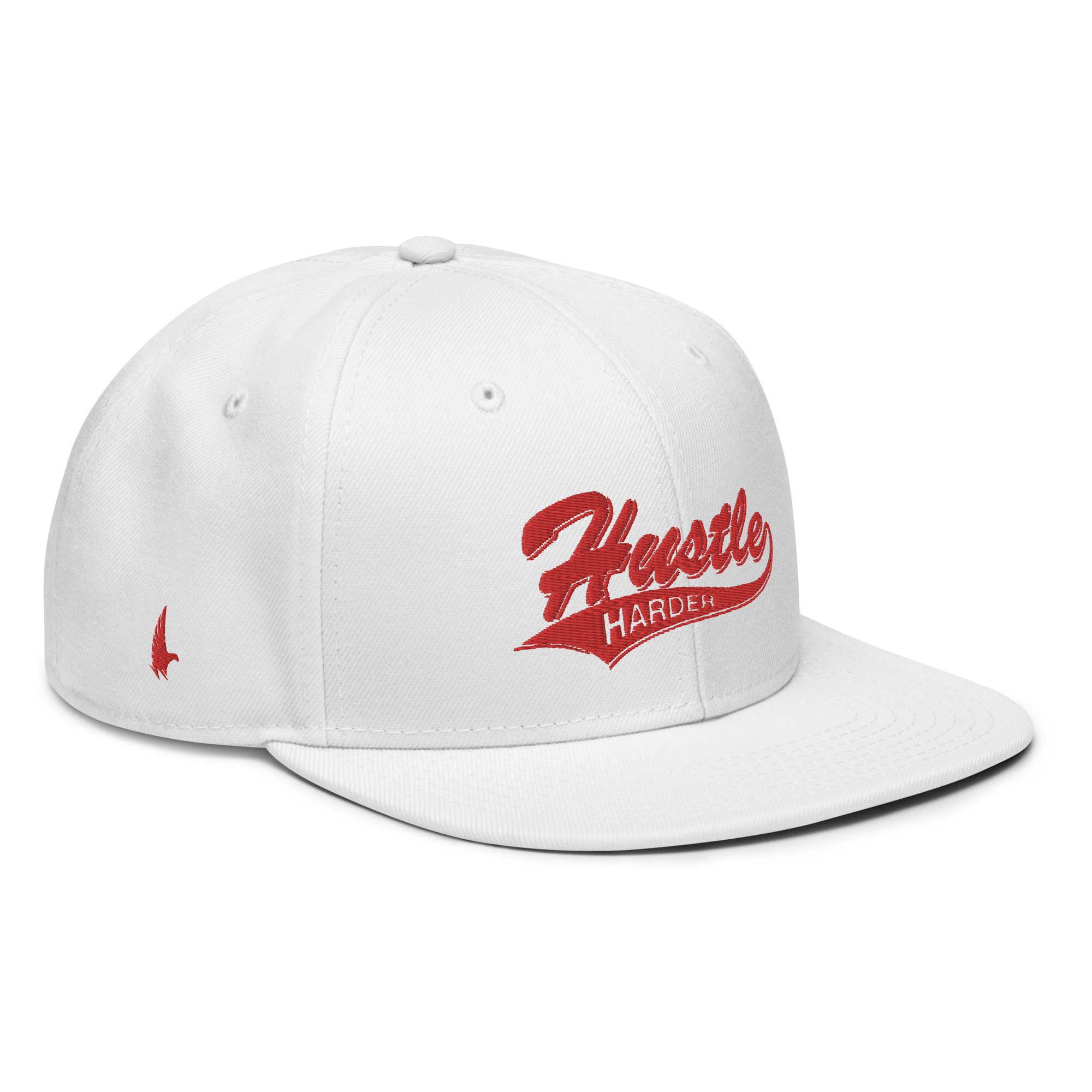 Hustle Harder Snapback Hat - White / Red OS - Loyalty Vibes