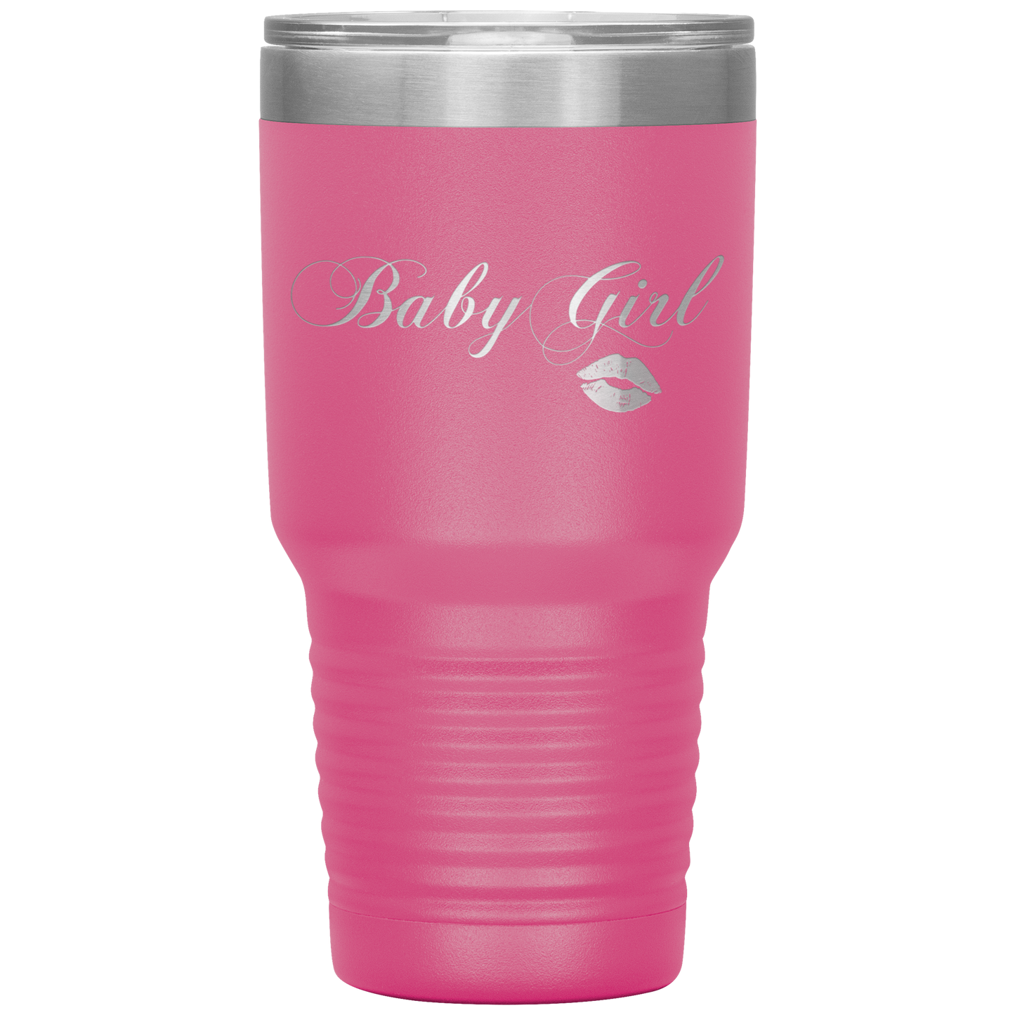 Baby Girl Kisses Tumbler Pink Loyalty Vibes