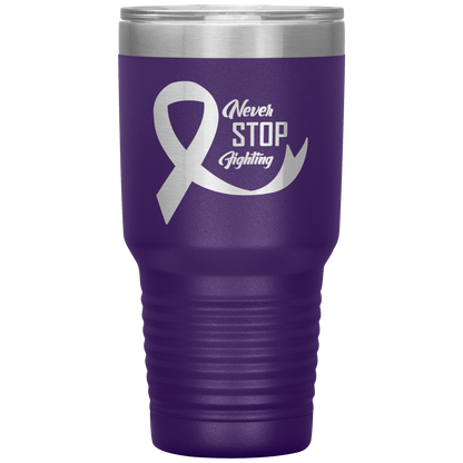 Never Stop Fighting Tumbler Purple