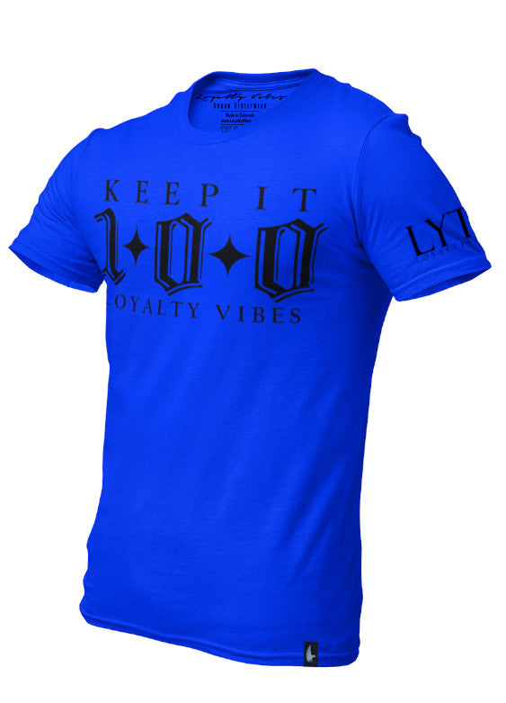 Loyalty Vibes Loyalty Vibes Keep It 100 T-Shirt Blue Black