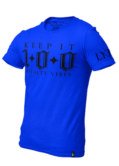 Loyalty Vibes Loyalty Vibes Keep It 100 T-Shirt Blue Black