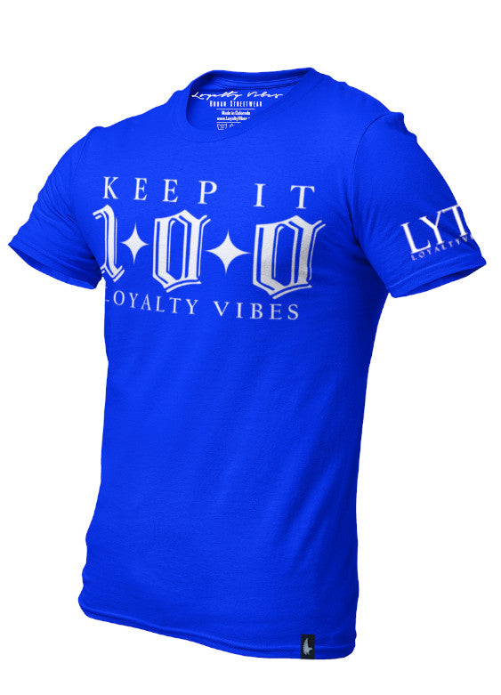 Loyalty Vibes Loyalty Vibes Keep It 100 T-Shirt Blue