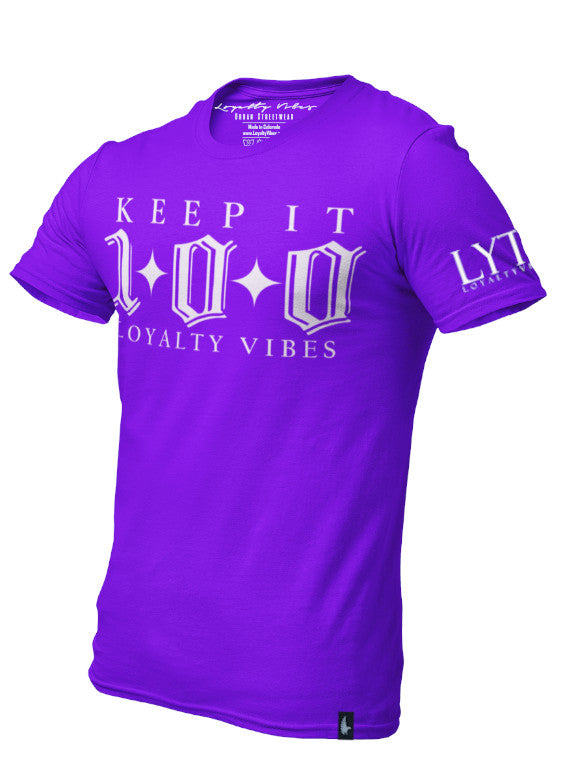 Loyalty Vibes Keep It 100 T-Shirt Purple Loyalty Vibes
