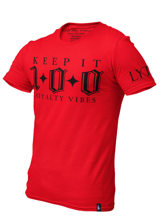 Loyalty Vibes Loyalty Vibes Keep It 100 T-Shirt Red Black