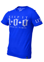 Keep It 100 T-Shirt Blue Men's - Loyalty Vibes