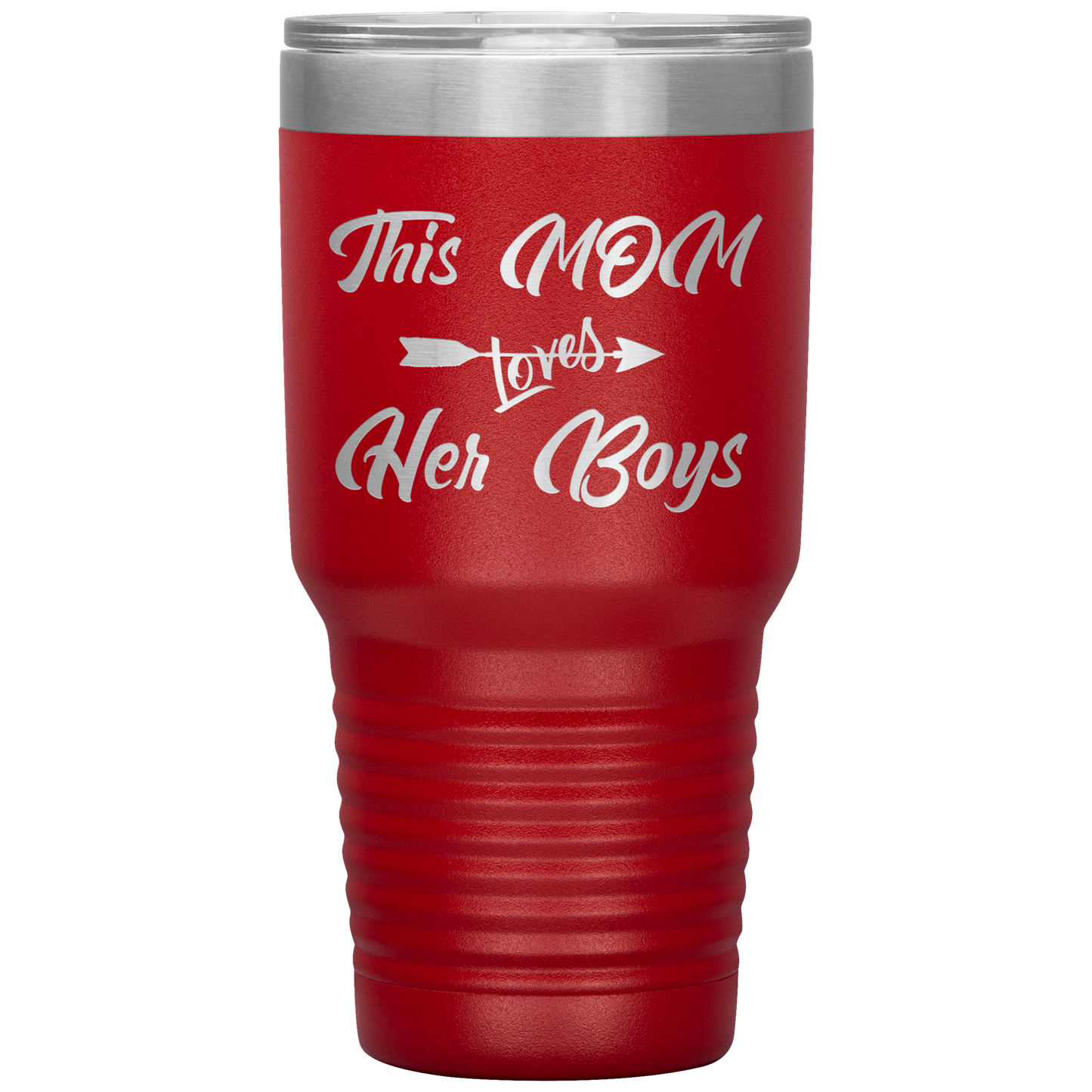 This Mom Loves Her Boys Tumbler Red