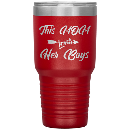 This Mom Loves Her Boys Tumbler Red