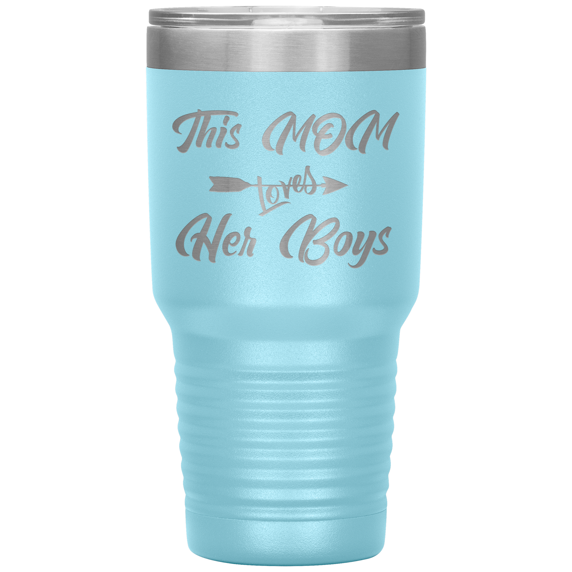 This Mom Loves Her Boys Tumbler Light Blue