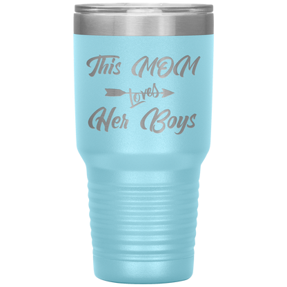 This Mom Loves Her Boys Tumbler Light Blue
