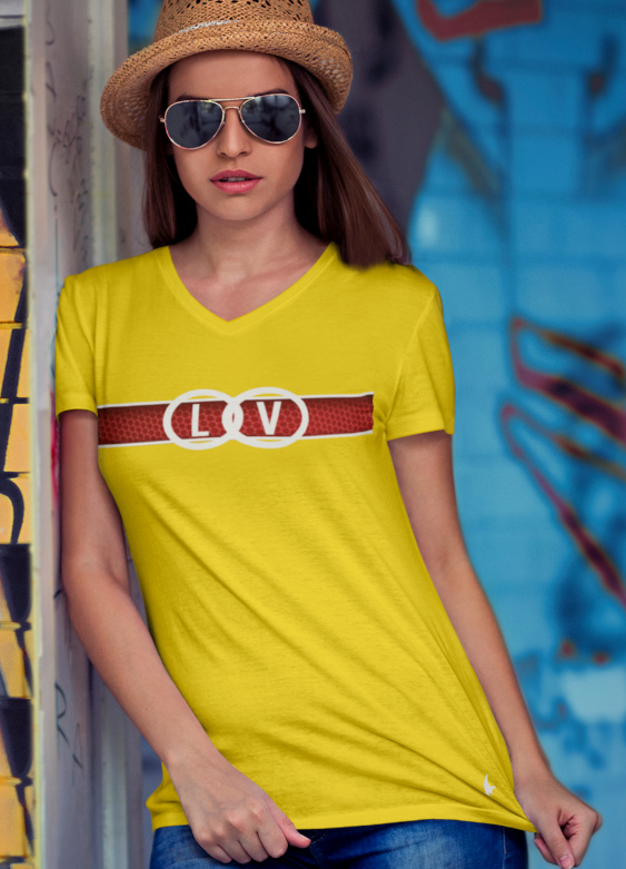 Labels Of Loyalty V-Neck Tee - Yellow - Loyalty Vibes