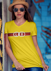 Labels Of Loyalty V-Neck Tee Yellow - Loyalty Vibes