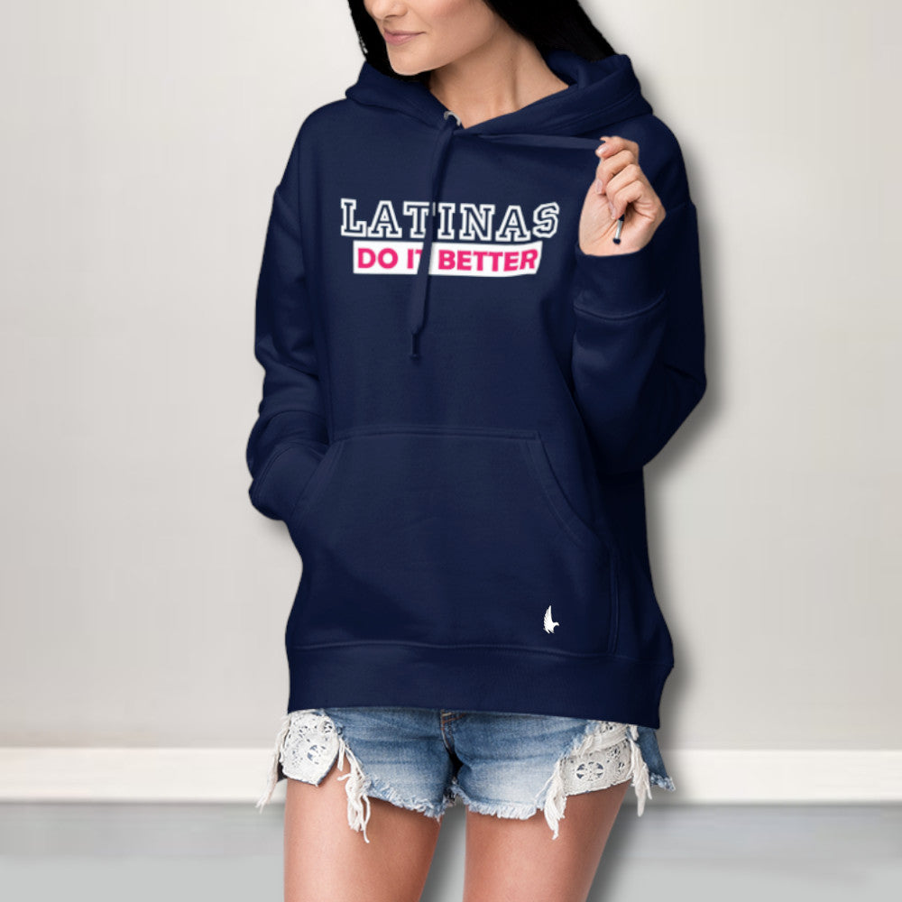 Latinas Do It Better Hoodie Navy - Loyalty Vibes