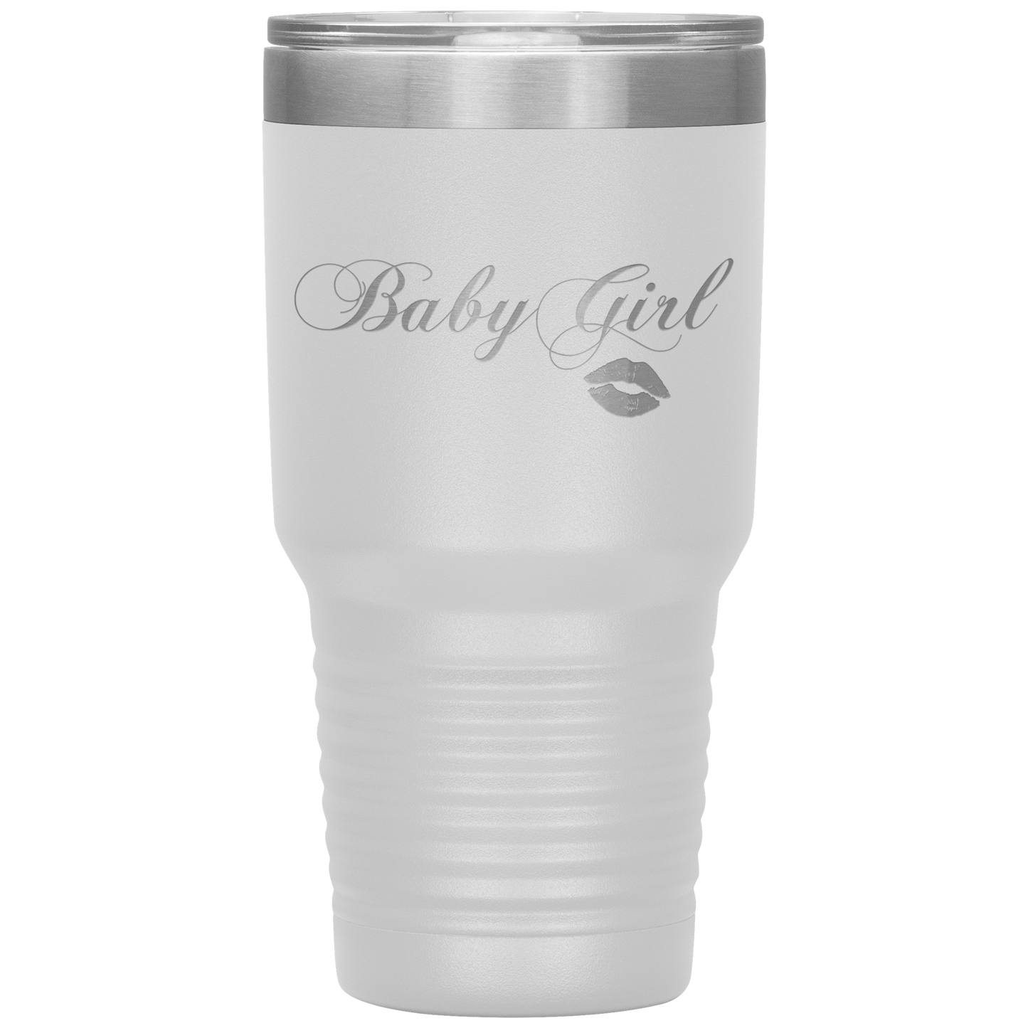 Baby Girl Kisses Tumbler White Loyalty Vibes