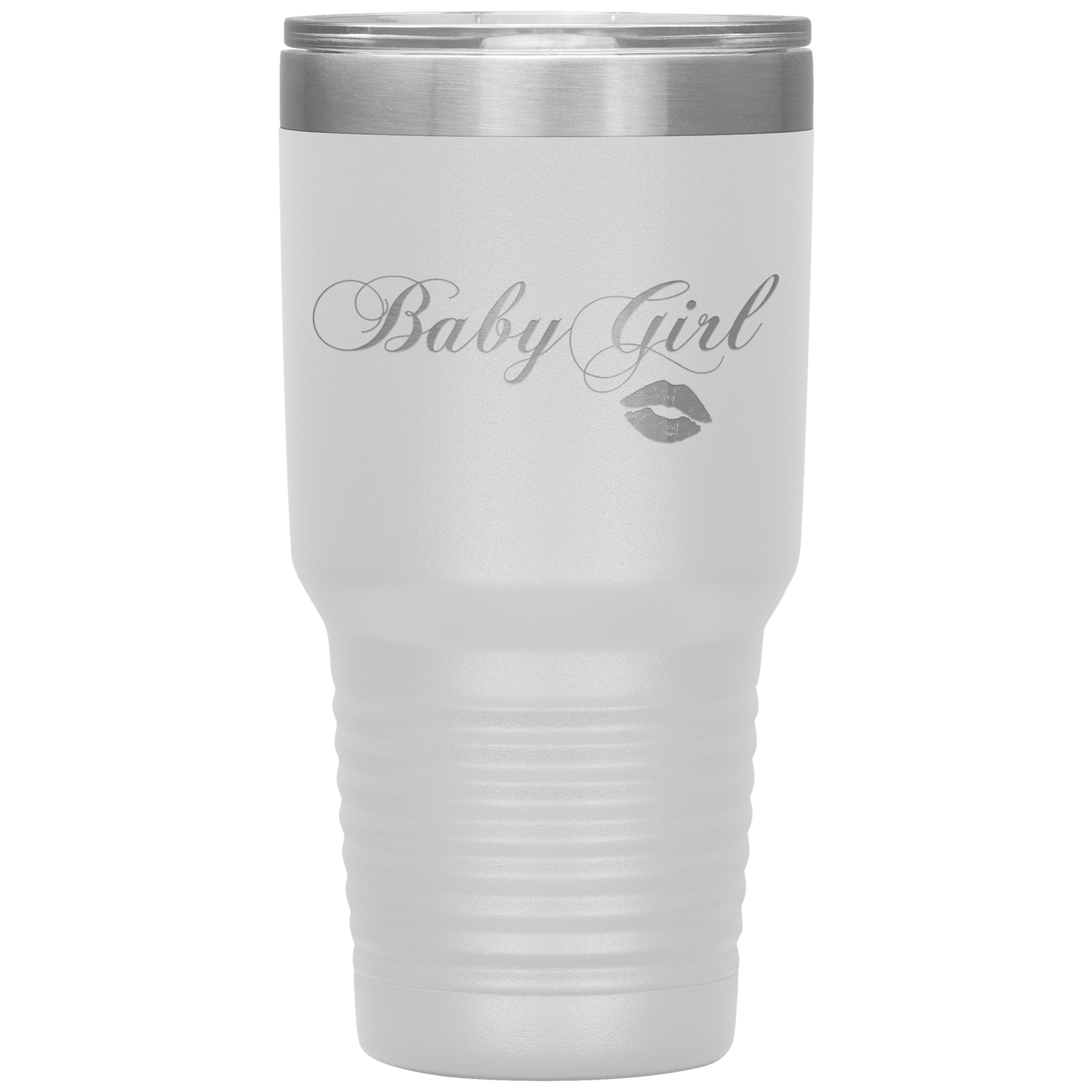 Baby Girl Kisses Tumbler White Loyalty Vibes