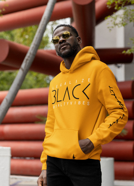 Legalize Black Graphic Hoodie Gold - Loyalty Vibes