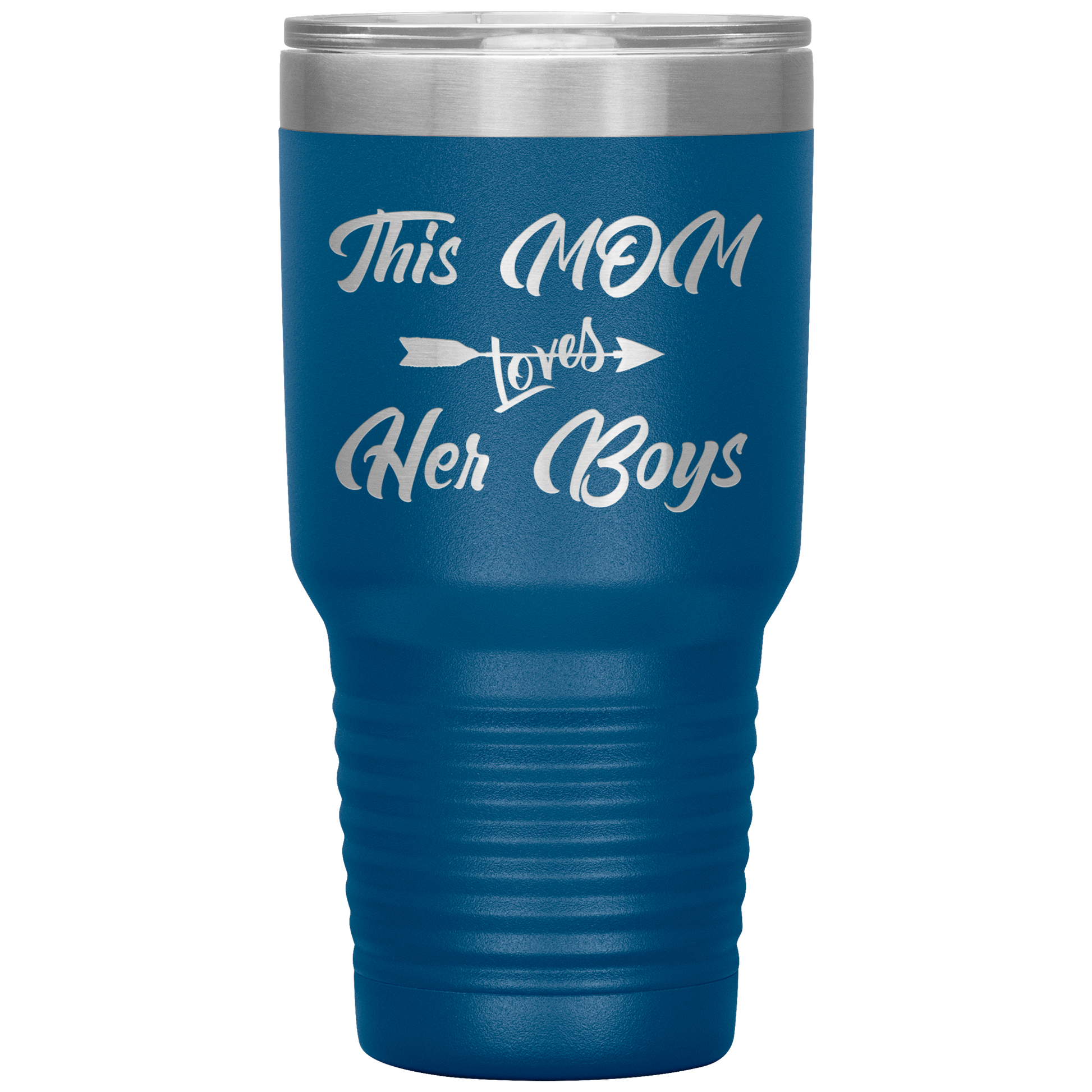This Mom Loves Her Boys Tumbler Blue