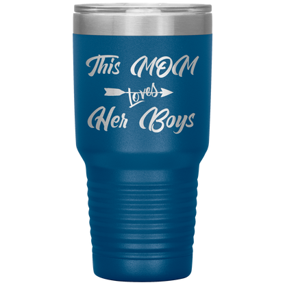 This Mom Loves Her Boys Tumbler Blue